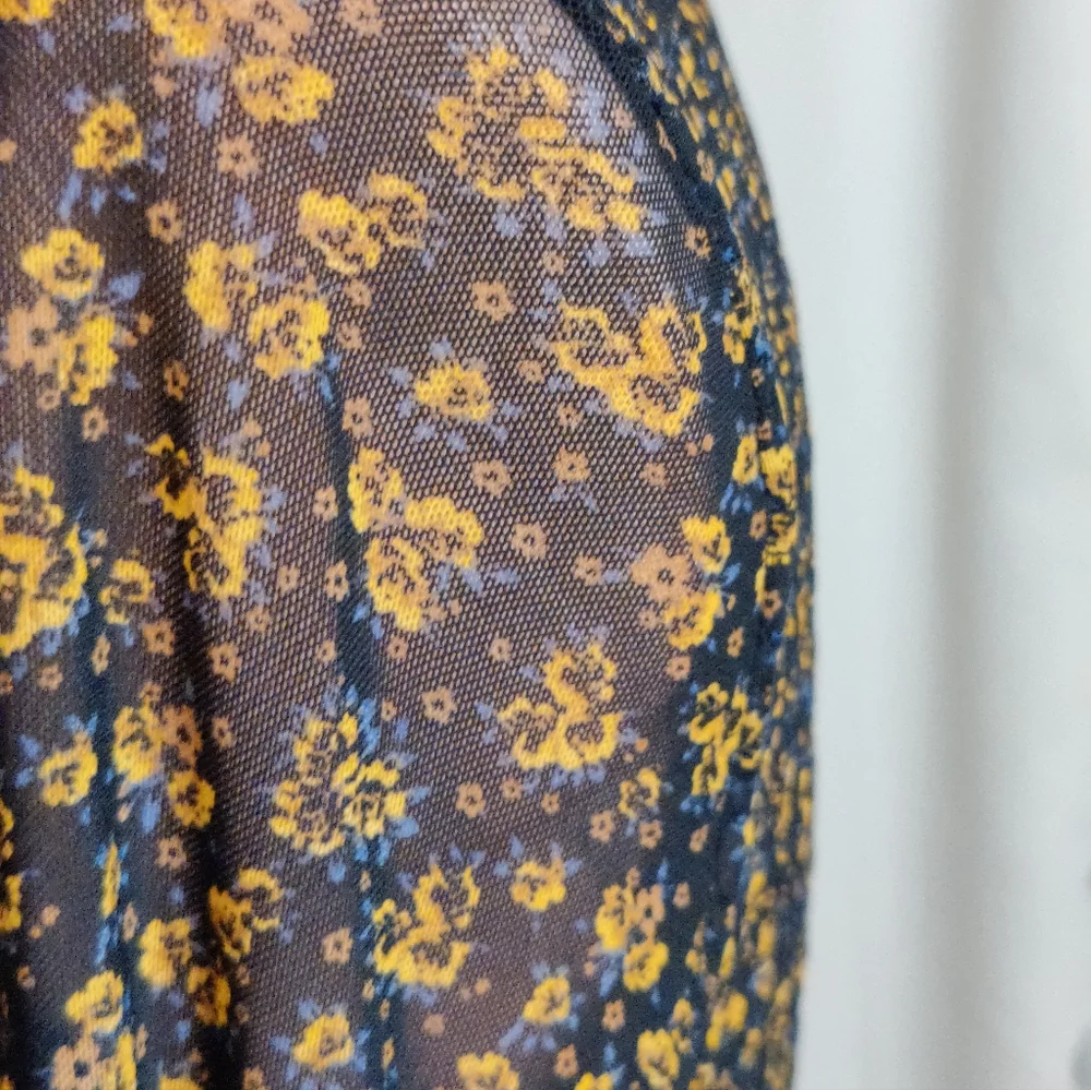 Ethereal  Free People Whispy Thin semi sheer Flowy Maxi Dress Moody ditsy Floral - Picture 6 of 8